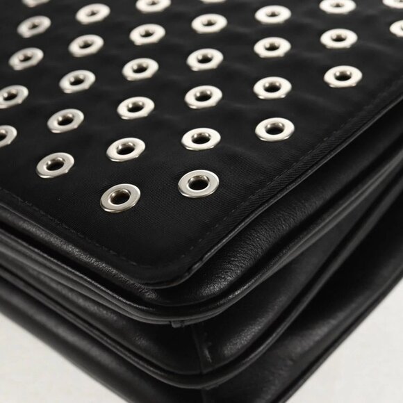 PRADA Chain Shoulder Bag Nylon Black Silver 1BD009 Auth 145246M - Picture 3 of 16